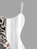 Robe débardeur hawaïenne à imprimé ethnique tortue et fleurs grande taille - Blanc L