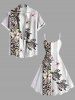 Robe débardeur hawaïenne à imprimé ethnique tortue et fleurs grande taille - Blanc L
