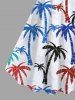 Plus Size Colorful Coconut Tree Print Hawaii A Line Tank Dress -  