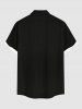Plus Size Floral Glitter Light Beam Print Hawaii Button Pocket Shirt For Men -  