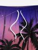 Plus Size Coconut Tree Sun Ombre Sky Print Hawaii Beach Shorts For Men -  