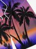 Plus Size Coconut Tree Sun Ombre Sky Print Hawaii Beach Shorts For Men -  