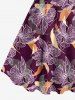 Plus Size Flowers Leaf Print Hawaii Tank Dress - Pourpre  S