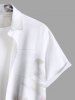 Chemise hawaïenne grande taille à imprimé fleurs et feuilles, avec poches et boutons, pour homme - Blanc S