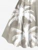 Plus Size Ombre Coconut Tree Print Hawaii A Line Tank Dress -  