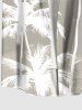 Chemise hawaïenne grande taille à imprimé cocotiers ombré et poches boutonnées pour homme - Beige 3XL