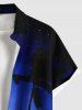 Plus Size Coconut Tree Ombre Galaxy Print Hawaii Button Pocket Shirt For Men -  