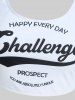 Plus Size Happy Every Day Letters Print Tie Shoulder Tankini Swimsuit -  