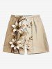 Matching Hawaii Shirt Shorts and Romper Plus Size Beach Outfit Ombre Flower Branch Curve Print For Couples -  