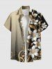Ombre Hibiscus Flower Leaf Print Plus Size Matching Hawaii Beach Outfit For Couples -  