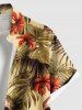Skulls Tropical Leaf Hibiscus Flowers Print Plus Size Matching Hawaii Beach Outfit For Couples -  
