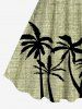 Tenue de plage hawaïenne assortie grande taille à imprimé cocotier et soleil chiné pour couples - Vert 