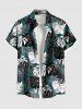 Tenue de plage hawaïenne assortie grande taille à imprimé feuilles tropicales pour couples - Vert 