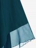 Gothic Plus Size Cold Shoulder Lace Up Grommet Handkerchief Chiffon Asymmetric Dress -  