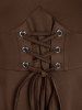 Gothic Plus Size Cold Shoulder Lace Up Grommet Handkerchief Chiffon Asymmetric Dress -  