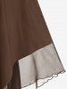 Gothic Plus Size Cold Shoulder Lace Up Grommet Handkerchief Chiffon Asymmetric Dress -  