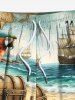 Plus Size Parrot Sea Sailboat Jewelry Skull Print Hawaii Drawstring Beach Shorts For Men -  