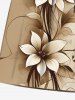 Plus Size Ombre Flower Leaf Branch Print Hawaii Drawstring Beach Shorts For Men -  