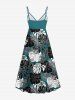 Robe camisole hawaïenne à imprimé feuilles tropicales grande taille - Vert XXS