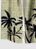 Plus Size Coconut Tree Sun Marled Print Buttons Pocket Hawaii Shirt For Men -  