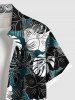 Chemise hawaïenne grande taille à imprimé feuilles tropicales et poches à boutons pour homme - Vert profond 2XL