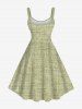Plus Size Coconut Tree Sun Marled Print Hawaii Tank Dress -  