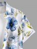 Plus Size Flowers Leaf Print Buttons Pocket Hawaii Shirt For Men -  