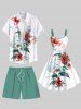 Plus Size Solid Color Drawstring Pockets Beach Shorts For Men -  