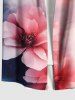 Plus Size Ombre Watercolor Flower Print Hawaii Button Pocket Shirt For Men -  