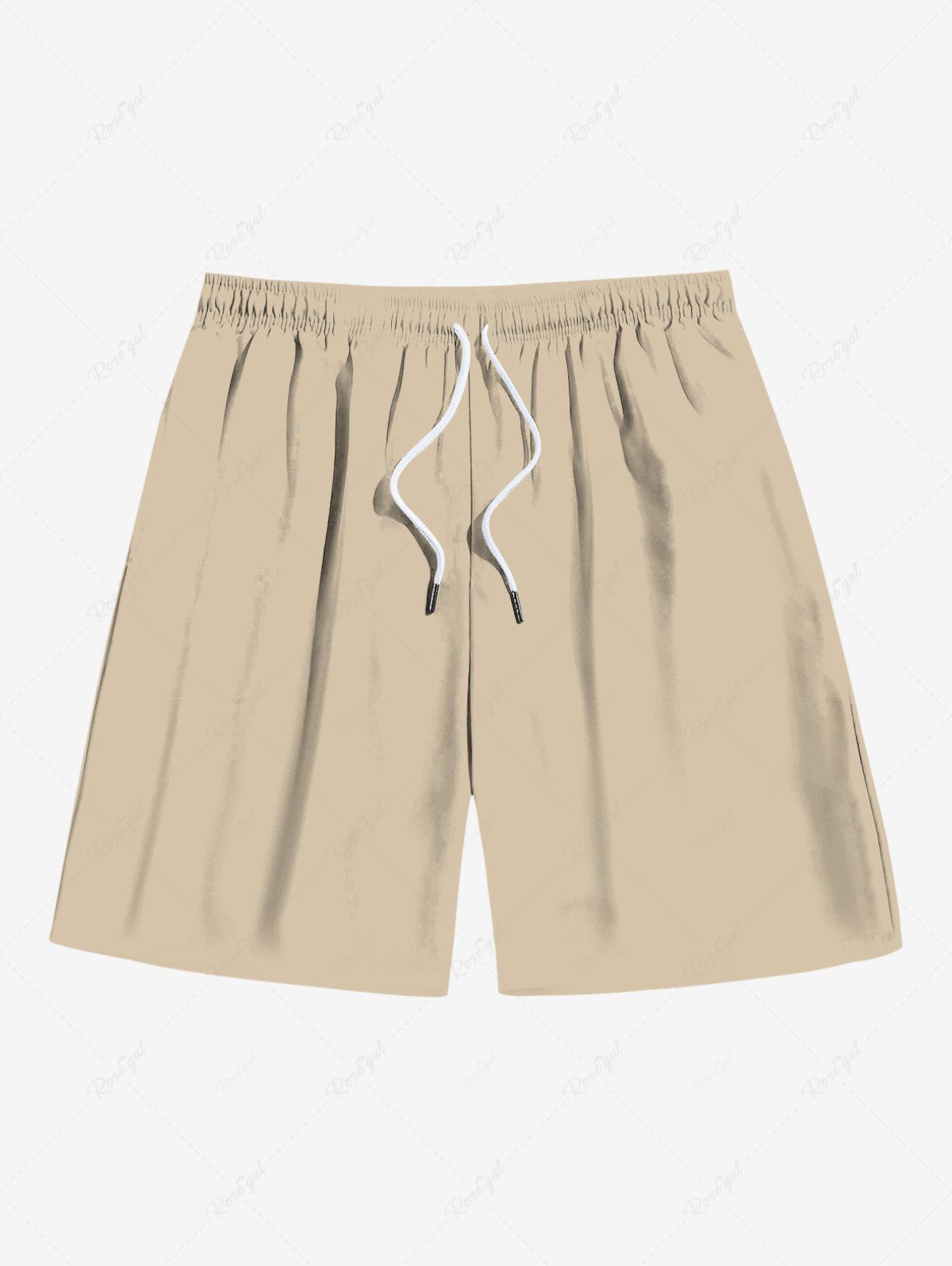 Hot Plus Size Solid Drawstring Pockets Hawaii Beach Shorts For Men  