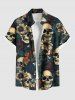 Skulls Flowers Print Plus Size Matching Hawaii Beach Outfit For Couples -  