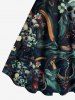 Tenue de plage hawaïenne assortie grande taille, motif tête de mort, fleurs, imprimé serpent, pour couples - Noir 
