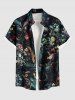 Tenue de plage hawaïenne assortie grande taille, motif tête de mort, fleurs, imprimé serpent, pour couples - Noir 
