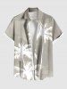 Tenue de plage hawaïenne assortie grande taille à imprimé cocotier ombré pour couples - Beige 