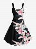 Flowers Leaf Tropical Print Plus Size Matching Hawaii Beach Outfit For Couples -  