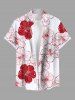 Tenue de plage hawaïenne assortie grande taille à imprimé floral d'hibiscus texturé pour couples - Rouge 
