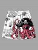 Plus Size Octopus Pirate Ship Rudder Cruise Print Hawaii Beach Shorts For Men -  