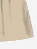 Plus Size Solid Drawstring Pockets Hawaii Beach Shorts For Men -  