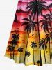 Plus Size Coconut Tree Galaxy Ombre Cloud Print Cold Shoulder Crisscross Hawaii Maxi Dress -  