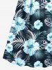 Robe camisole hawaïenne à imprimé tropical et fleurs d'hibiscus grande taille - Noir 5X