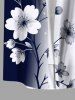 Chemise hawaïenne à boutons et poches pour homme, grande taille, imprimé branches de fleurs et teinture dip-dye ombré - Blanc L