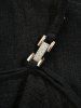 Plus Size Ruffles Collar Full Buttons Ruched Ribbed Patchwork Long Sleeves Top -  