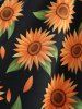 Sunflowers Print Ruched Twist Pockets Tank Dress -  