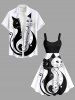 Robe débardeur trapèze à imprimé chat bicolore grande taille - Blanc XS