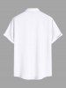 Chemise à poches boutonnées grande taille bicolore à imprimé chat pour homme - Blanc 3XL