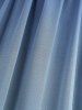 Haut croisé en dentelle ombrée à manches évasées et à effet dip-dye - Bleu profond XXL