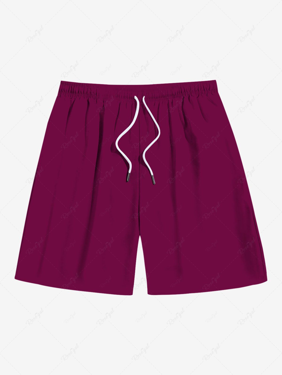 Affordable Plus Size Solid Hawaii Drawstring Beach Shorts For Men  