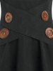 Mock Button Crossover High-low Suspender Skirt -  