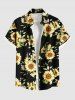 Sunflower Leaf Print Plus Size Matching Hawaii Beach Outfit For Couples -  