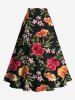 Tropical Leaf Hibiscus Flower Print Plus Size Matching Hawaii Beach Outfit For Couples -  